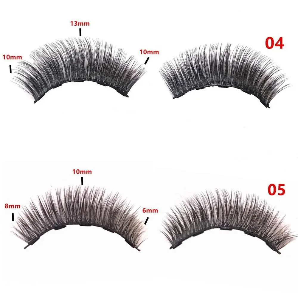 [5 Pairs] Magnetic 5 D Eyelashes and Eyeliner Kit, Reusable